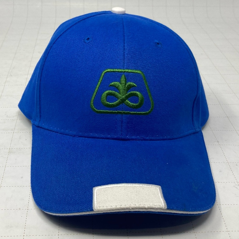 NWOT Pioneer Blue/White Cap with Green Embroidery Logo Farmer Pioneer Crops